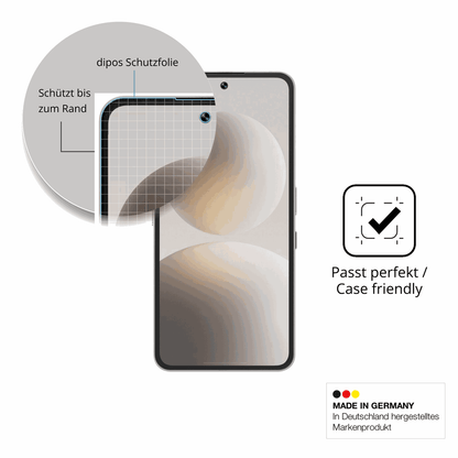 Schutzglasfolie mit optimaler Passform, zur Verwendung mit Hüllen geeignet