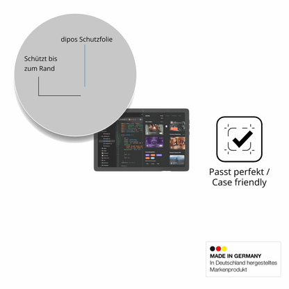 Schutzglasfolie mit optimaler Passform, zur Verwendung mit Hüllen geeignet