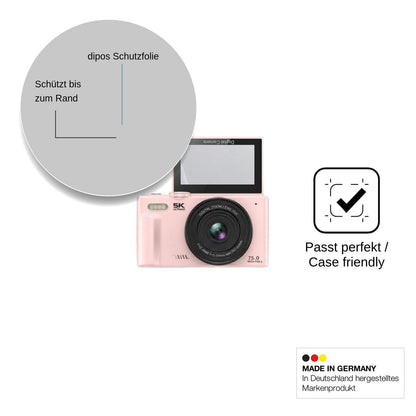 2x Screen Protector for Camtryzine WD08 5K 75MP matte Flexible Glass 9H dipos