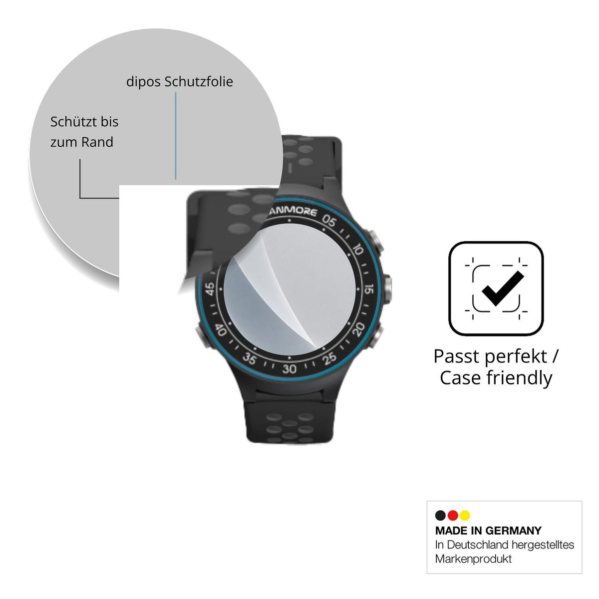 Schutzglasfolie mit optimaler Passform, zur Verwendung mit Hüllen geeignet