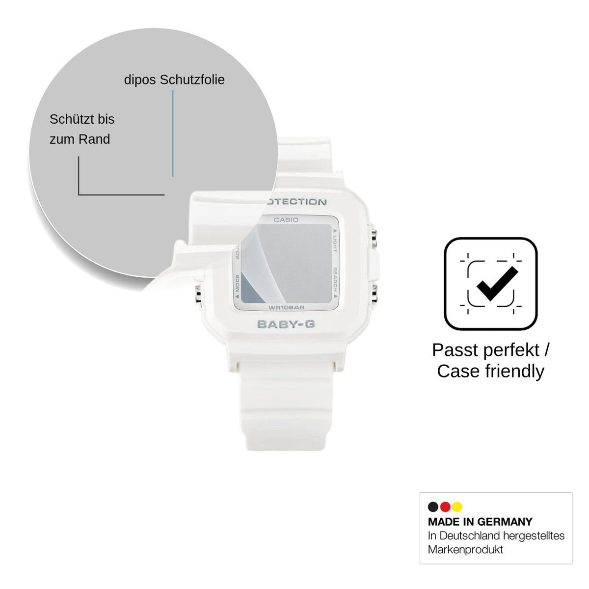 2x Screen Protector for Casio Baby-G BGD-10 matte Flexible Glass 9H dipos