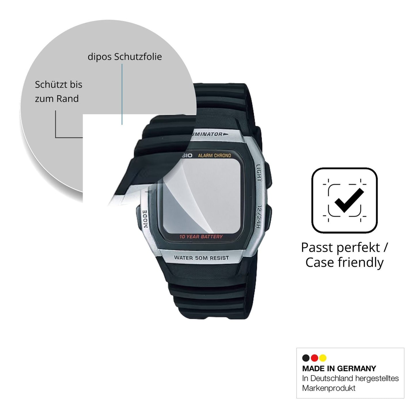 Schutzglasfolie mit optimaler Passform, zur Verwendung mit Hüllen geeignet