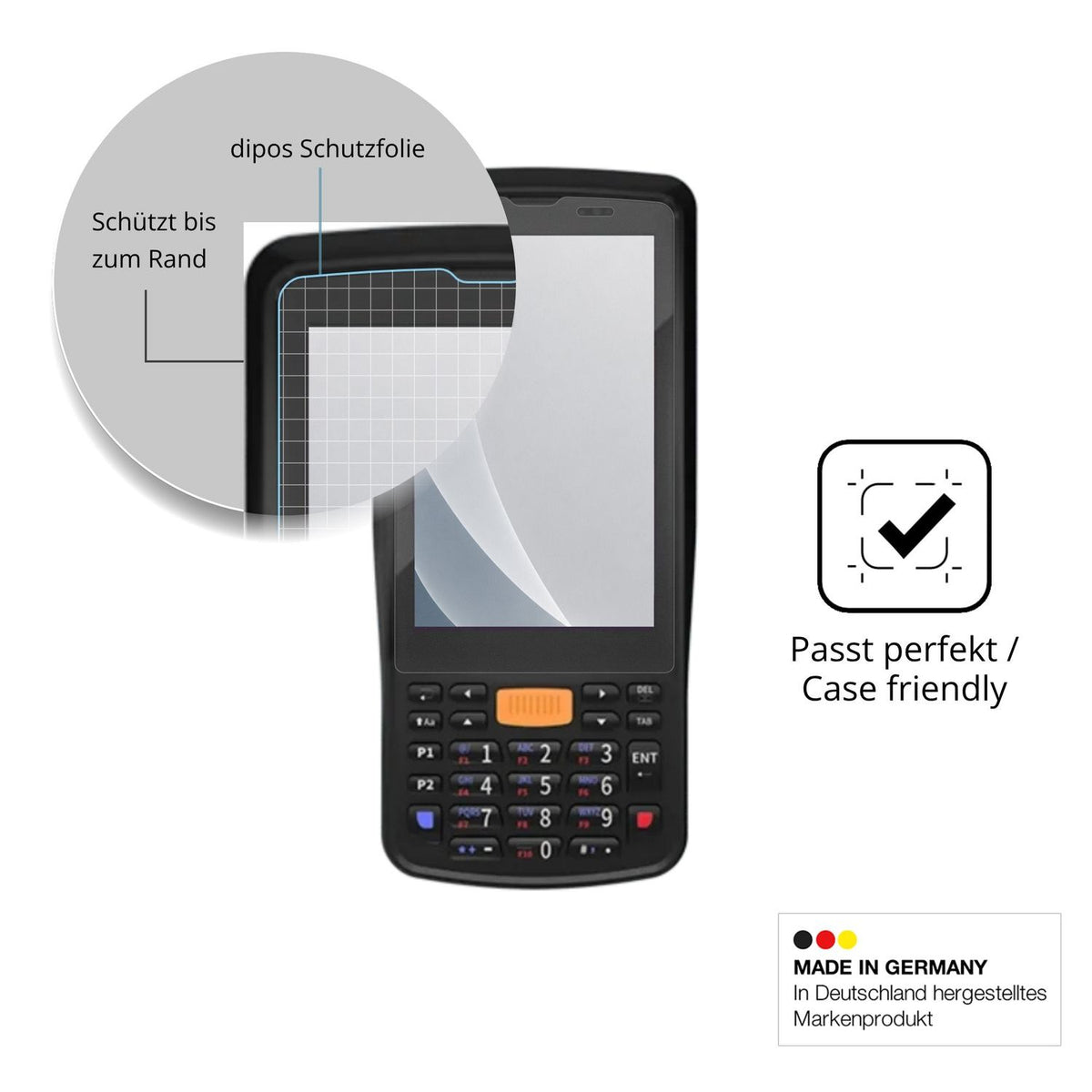 Schutzglasfolie mit optimaler Passform, zur Verwendung mit Hüllen geeignet