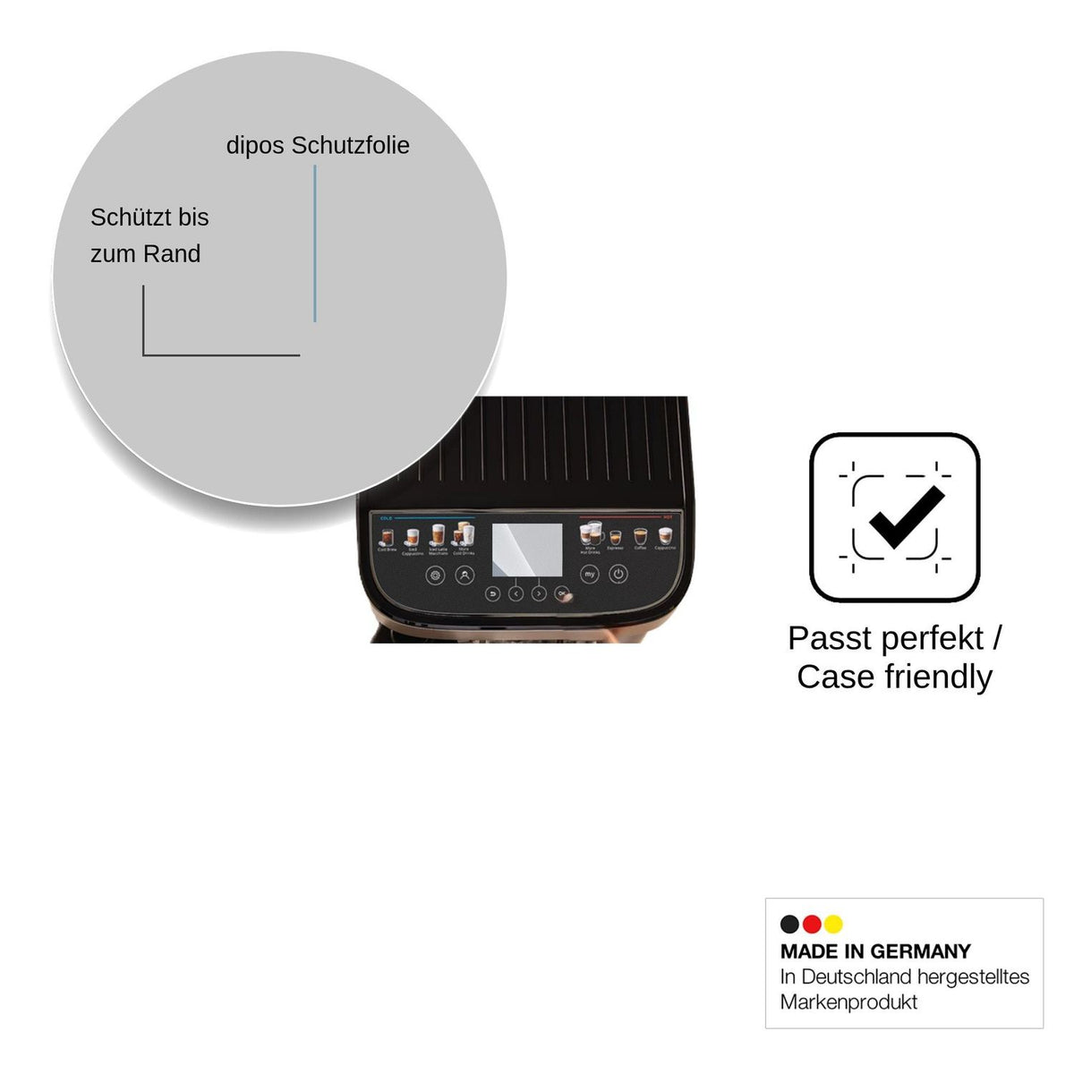 2x Screen Protector for DeLonghi Magnifica Duo ECAM330.80 matte Flexible Glass 9H dipos