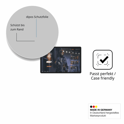Schutzglasfolie mit optimaler Passform, zur Verwendung mit Hüllen geeignet