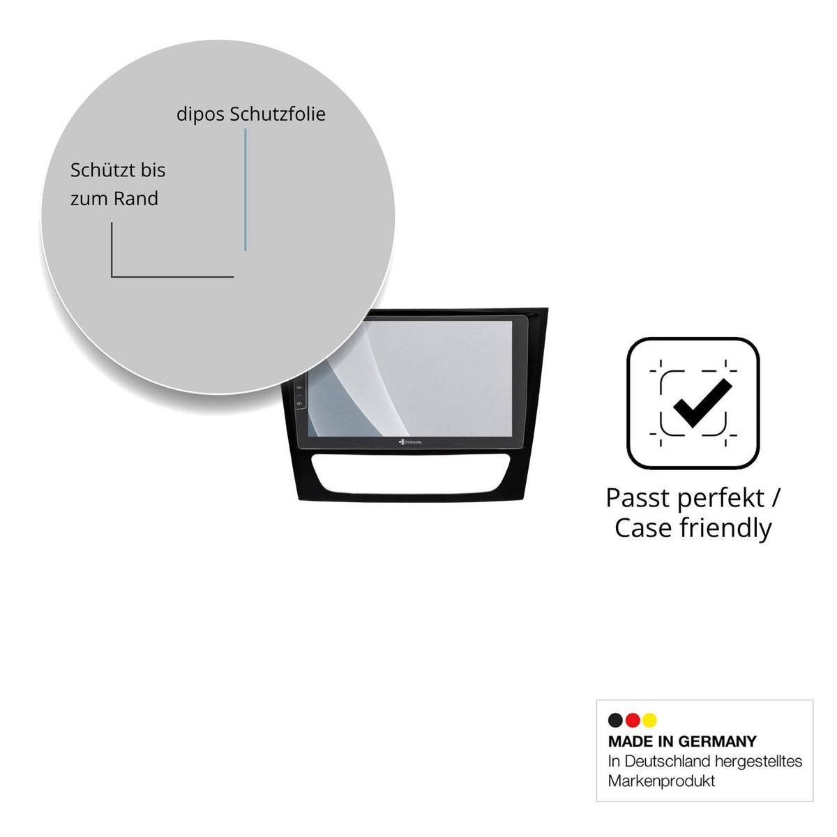 Schutzglasfolie mit optimaler Passform, zur Verwendung mit Hüllen geeignet