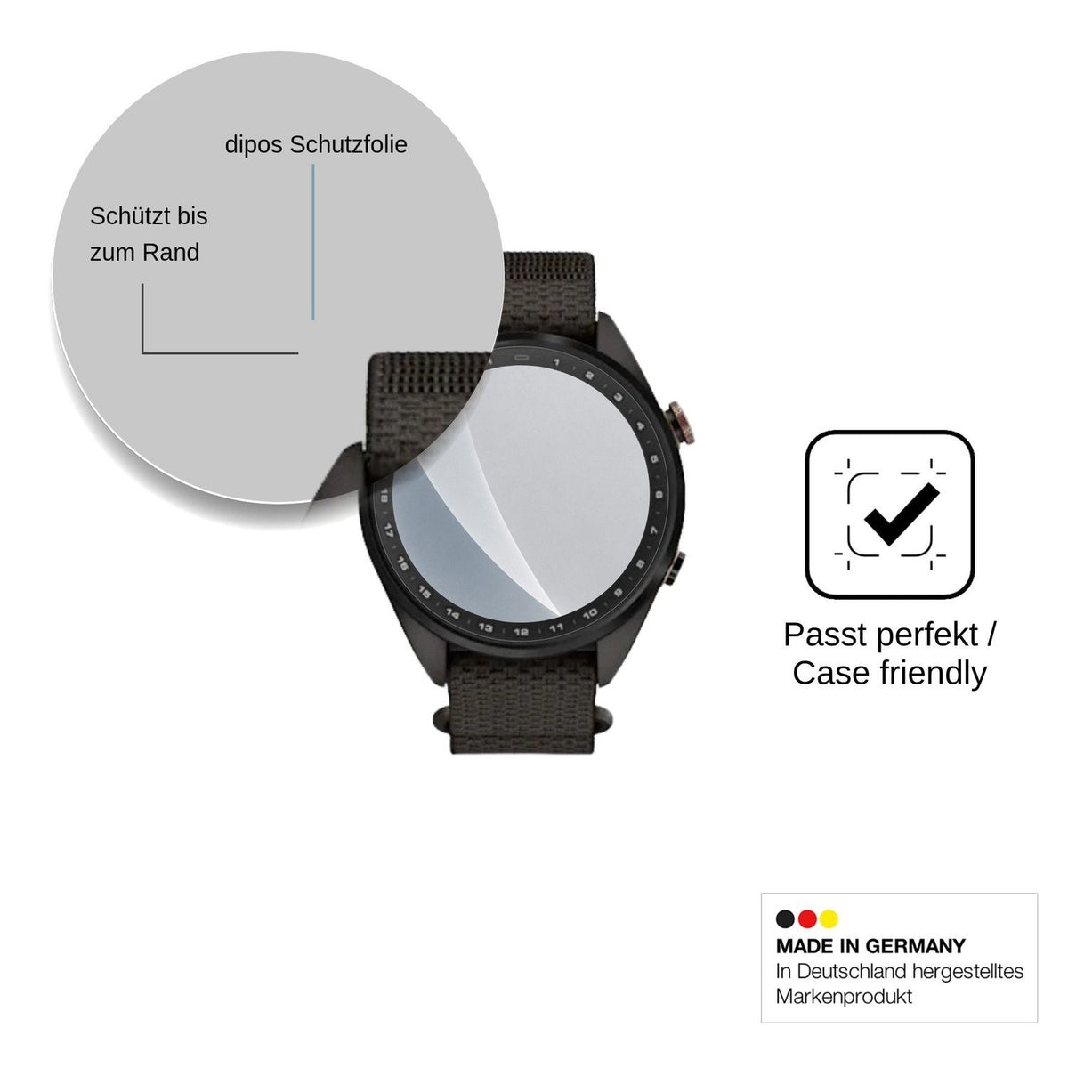2x Screen Protector for Garmin Approach S72 matte Flexible Glass 9H dipos