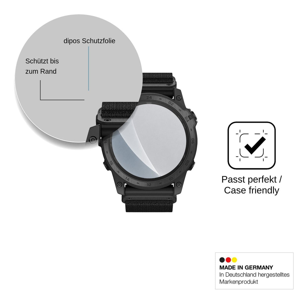 2x Screen Protector for Garmin tactix 7 Pro Ballistics Edition matte Flexible Glass 9H dipos