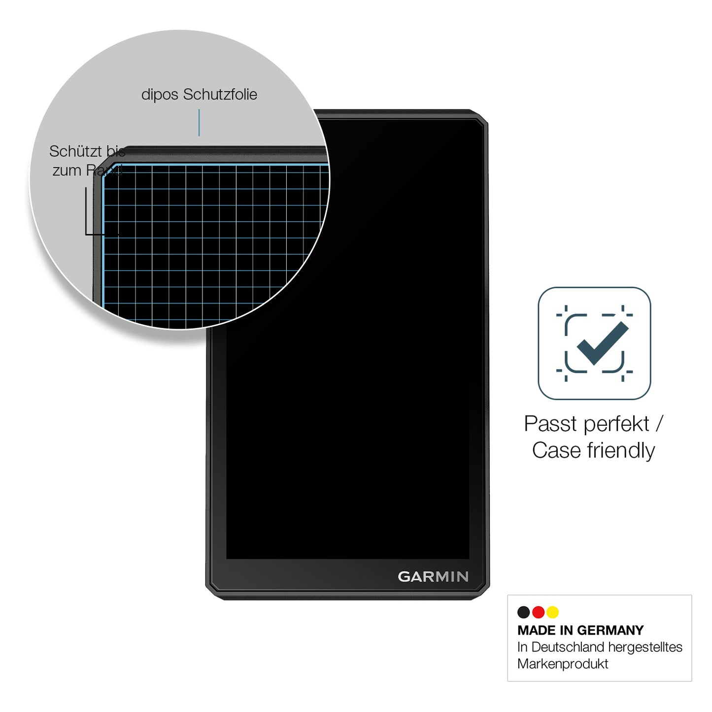 Schutzglasfolie mit optimaler Passform, zur Verwendung mit Hüllen geeignet
