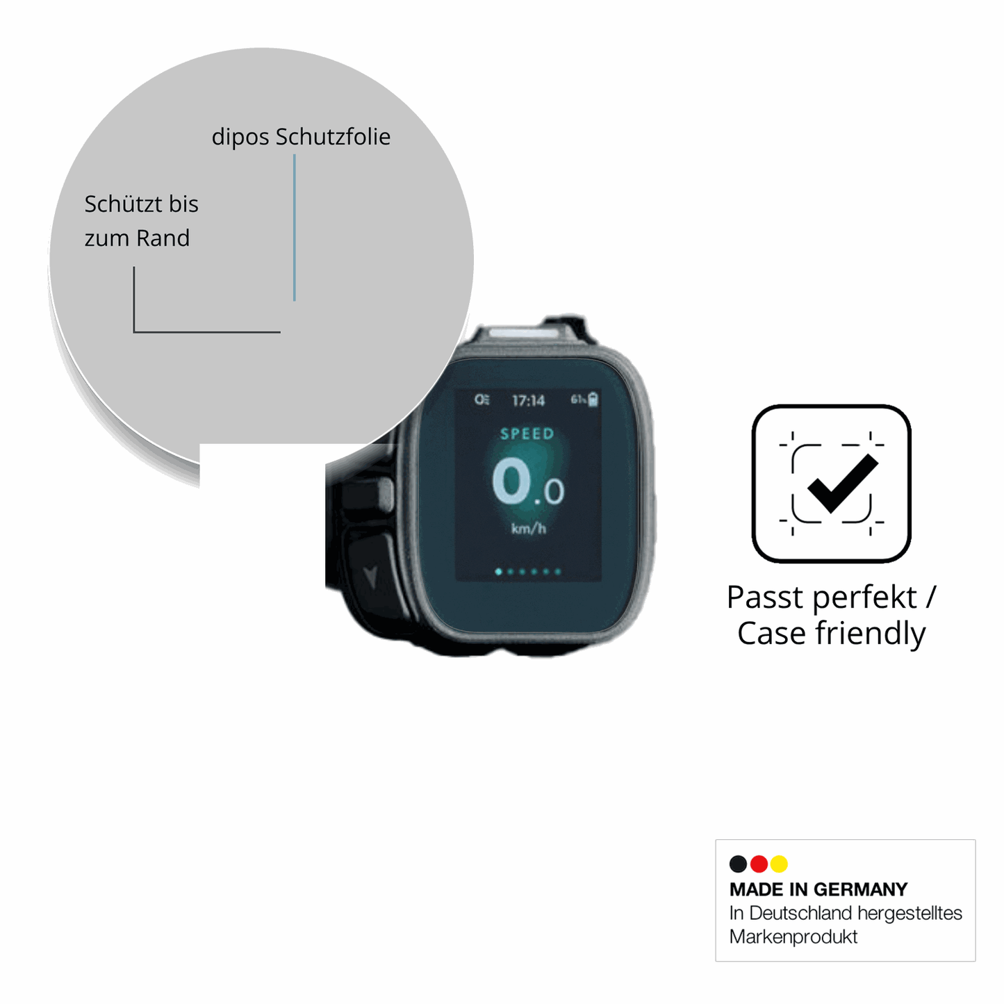 Schutzglasfolie mit optimaler Passform, zur Verwendung mit Hüllen geeignet