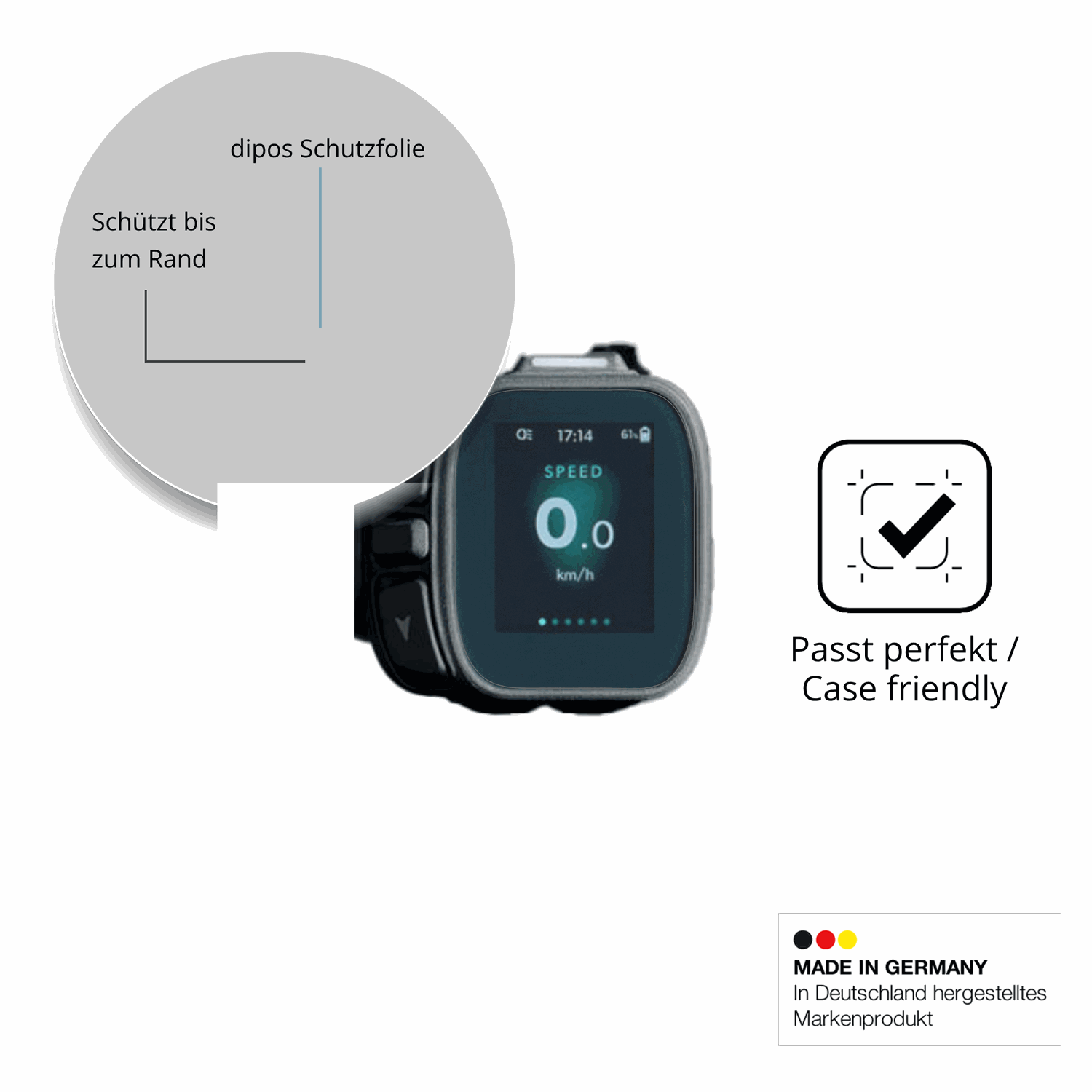 Schutzglasfolie mit optimaler Passform, zur Verwendung mit Hüllen geeignet