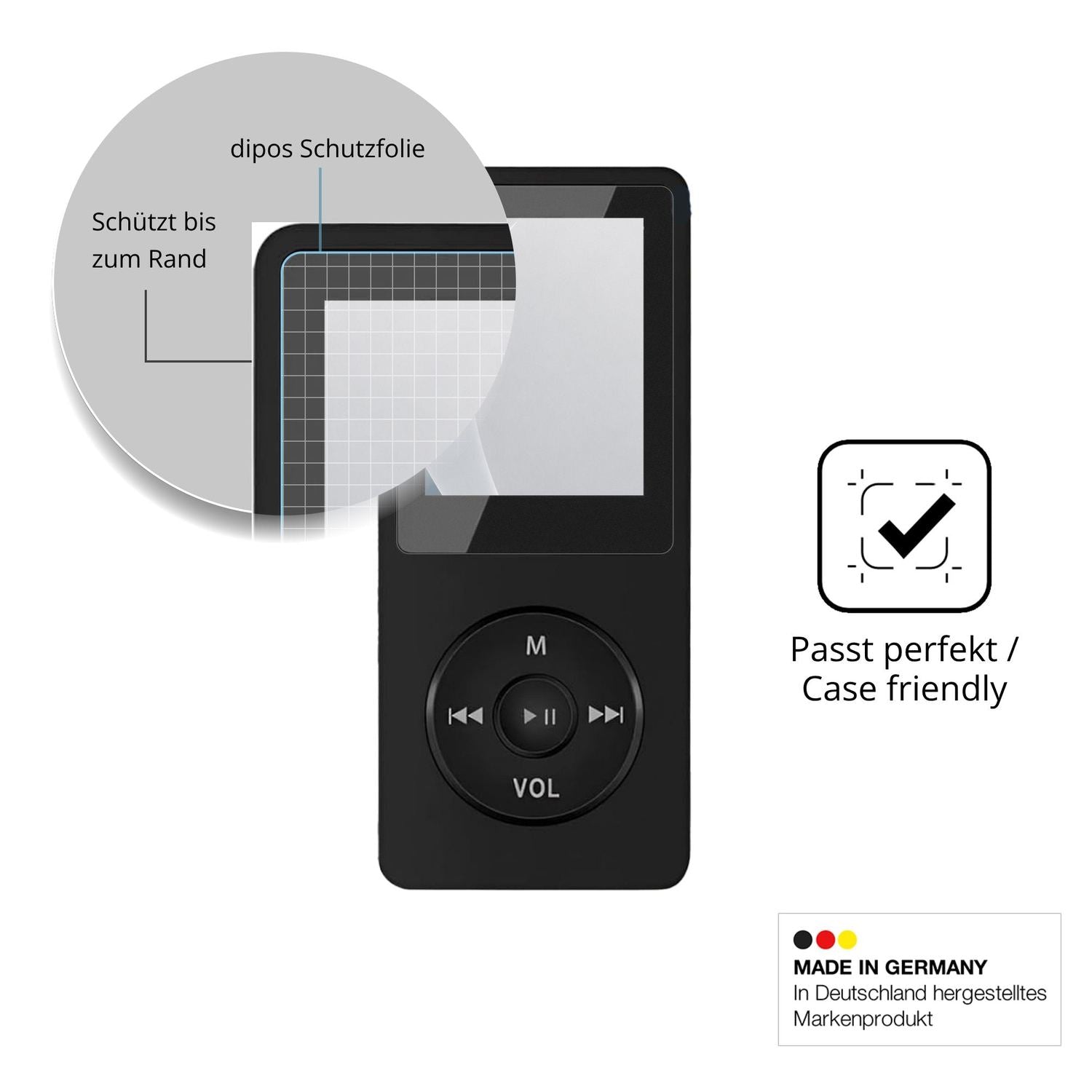 Schutzglasfolie mit optimaler Passform, zur Verwendung mit Hüllen geeignet