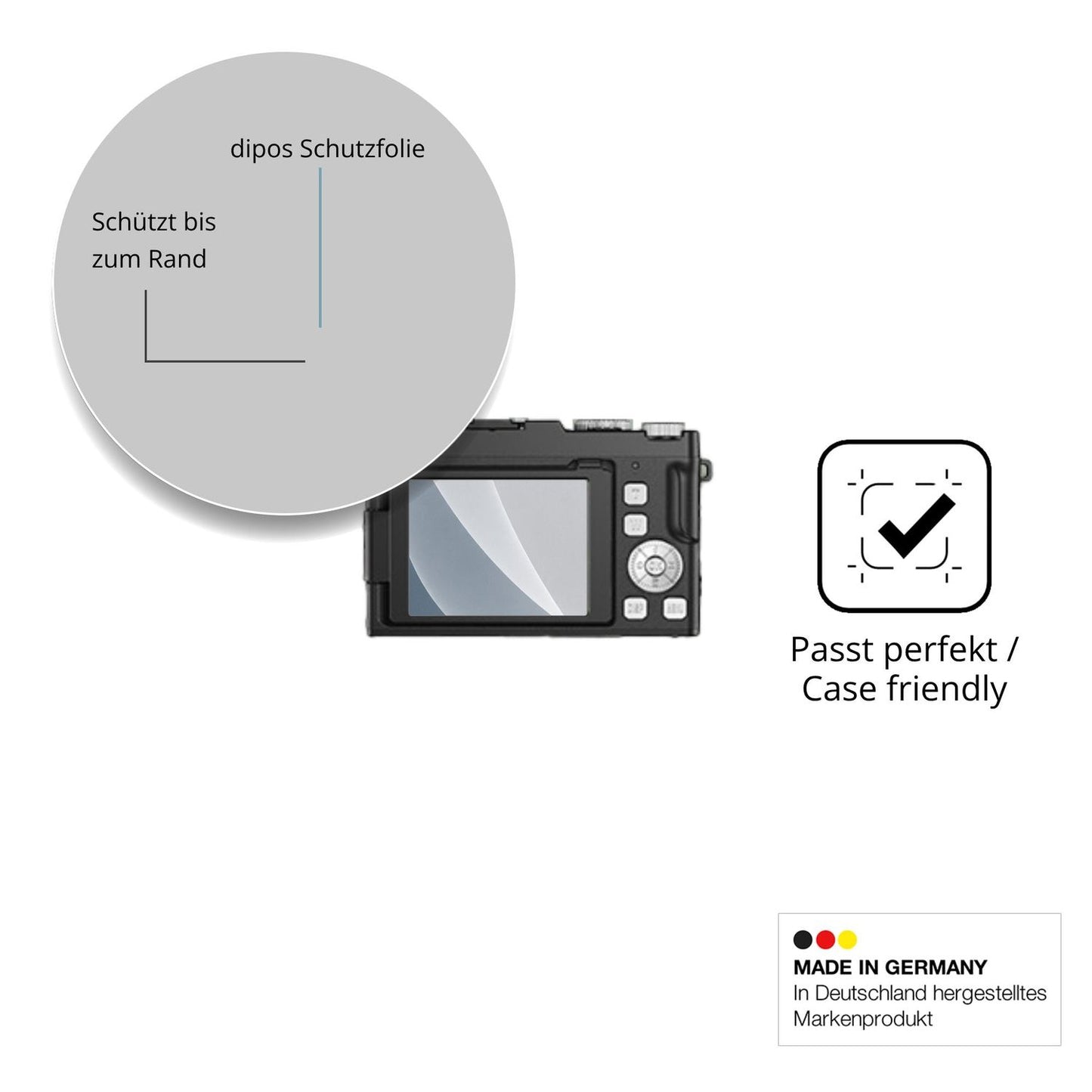 Schutzglasfolie mit optimaler Passform, zur Verwendung mit Hüllen geeignet
