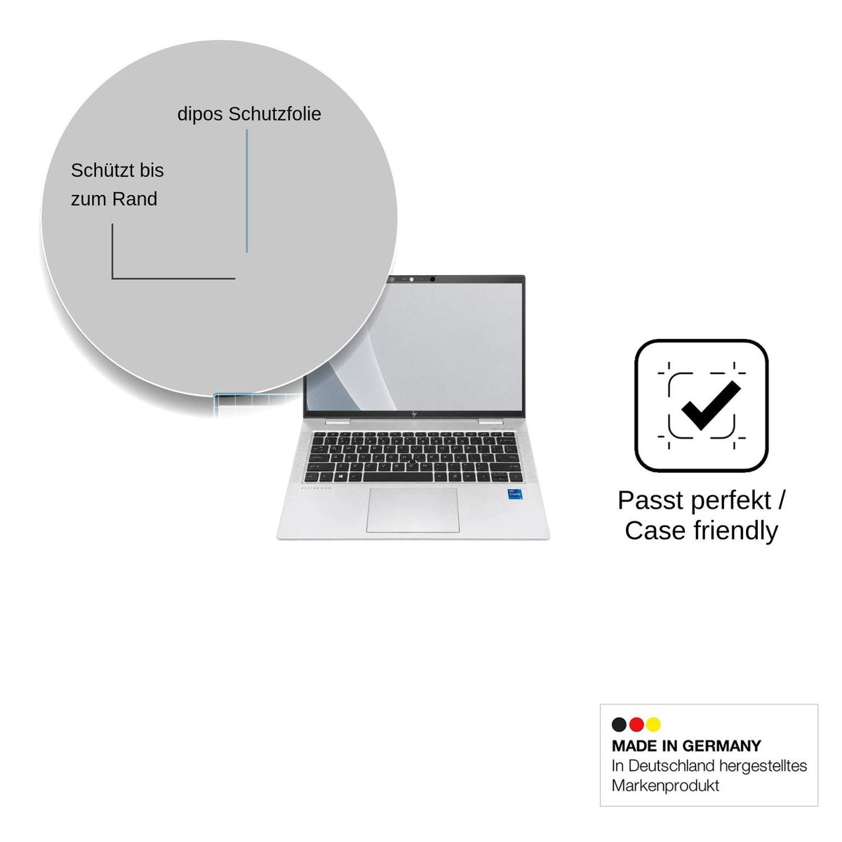 2x Screen Protector for HP EliteBook x360 1030 G8 13.3 matte Flexible Glass 9H dipos