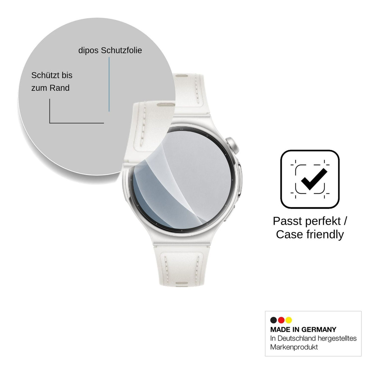 2x Screen Protector for Huawei Watch 6 42mm matte Flexible Glass 9H dipos