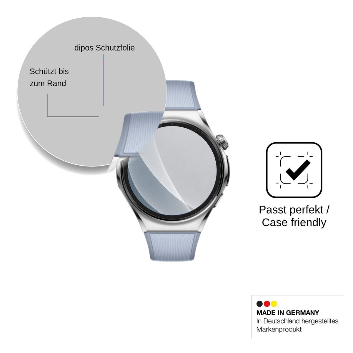 2x Screen Protector for Huawei Watch 6 46 mm matte Flexible Glass 9H dipos