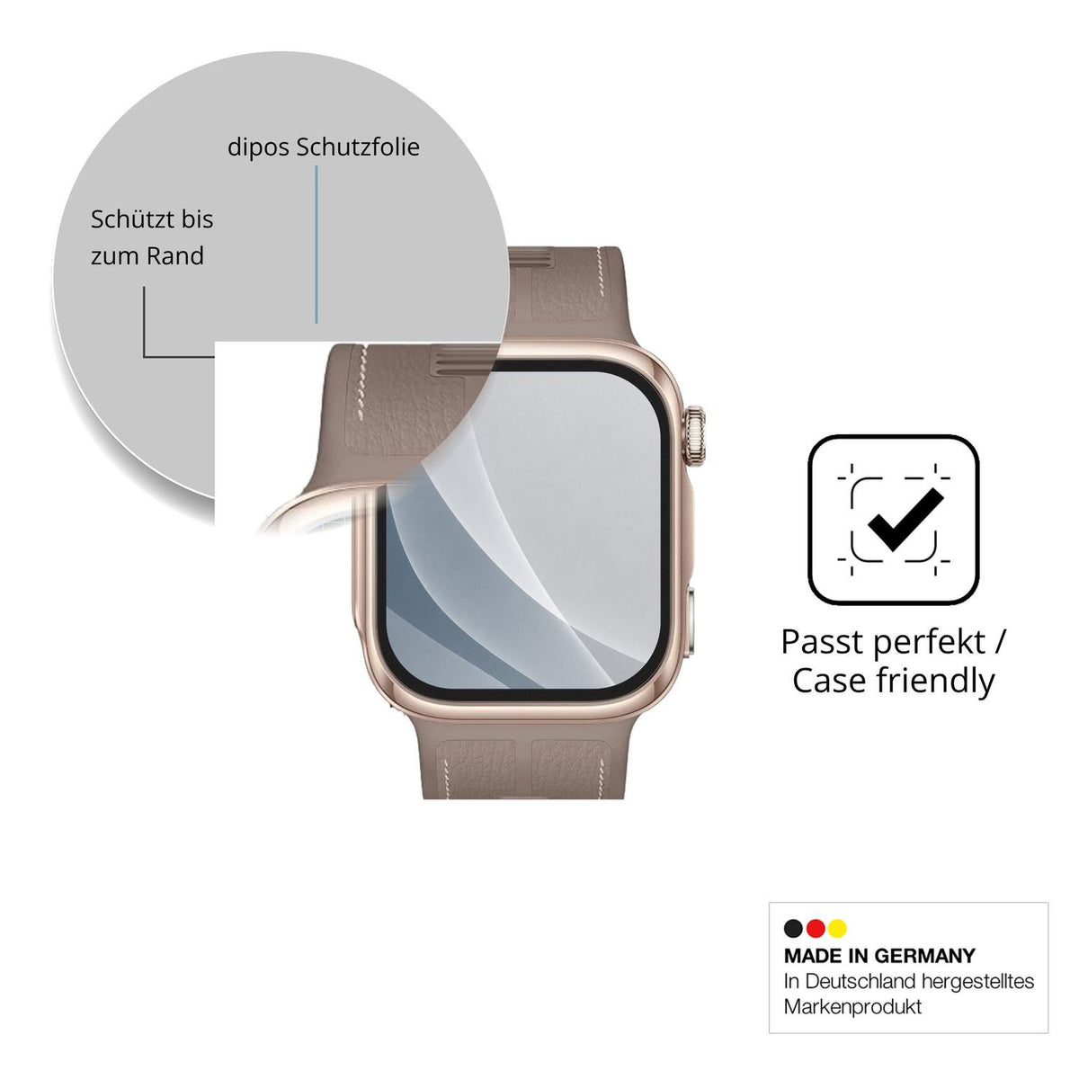 Schutzglasfolie mit optimaler Passform, zur Verwendung mit Hüllen geeignet