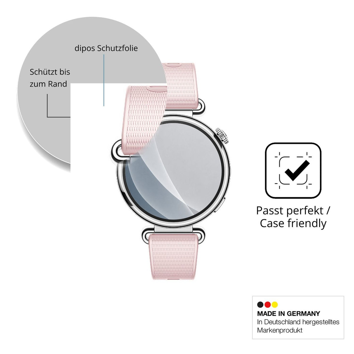 Schutzglasfolie mit optimaler Passform, zur Verwendung mit Hüllen geeignet