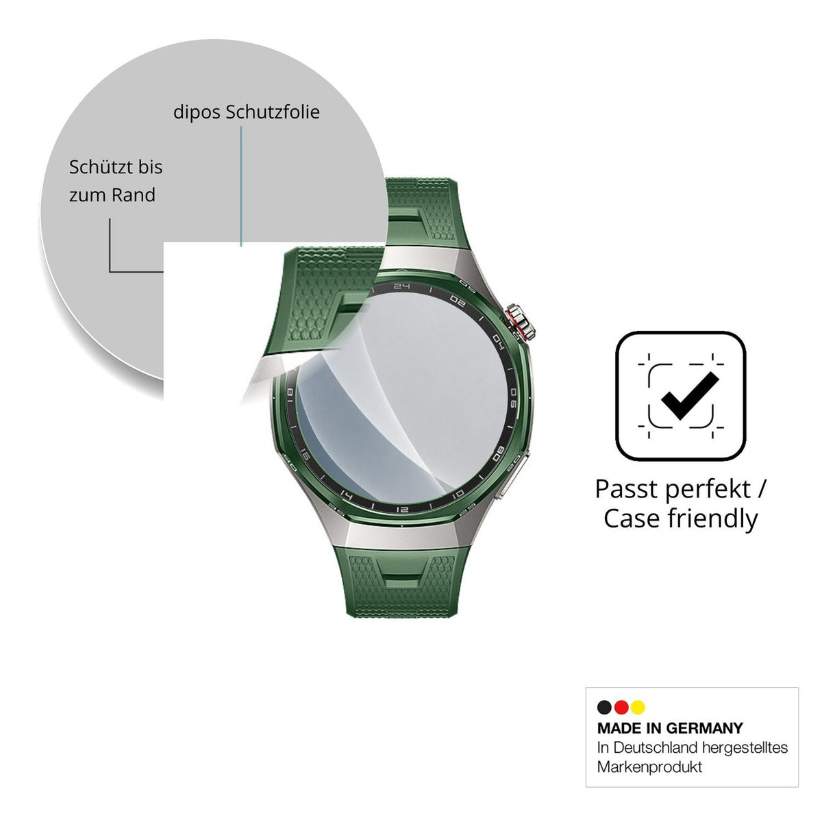 Schutzglasfolie mit optimaler Passform, zur Verwendung mit Hüllen geeignet