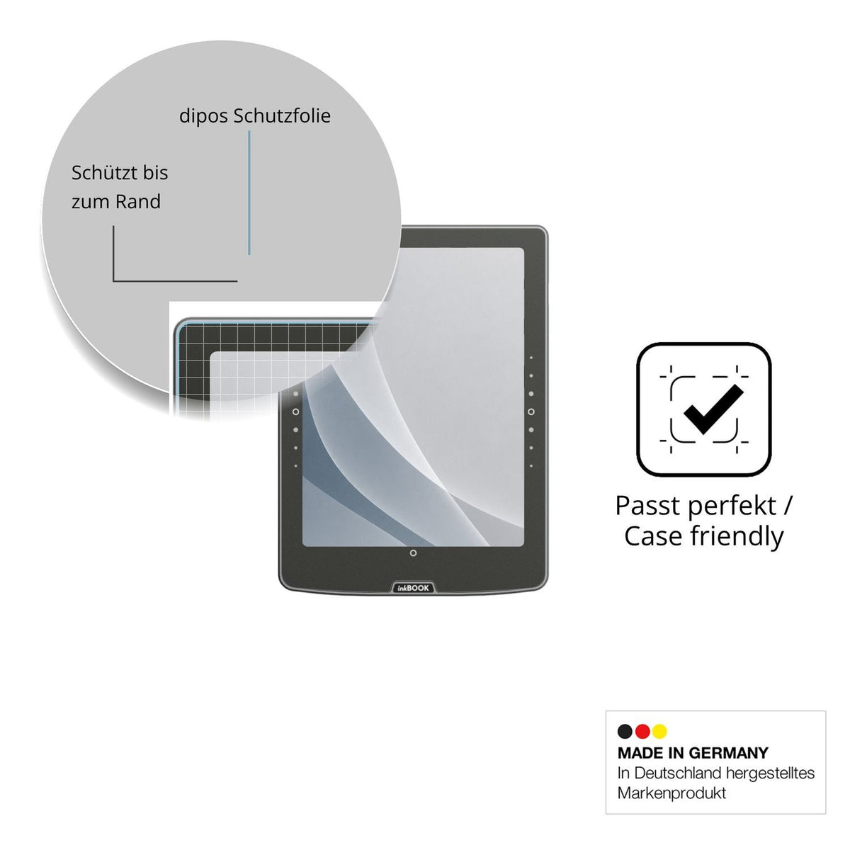 Schutzglasfolie mit optimaler Passform, zur Verwendung mit Hüllen geeignet