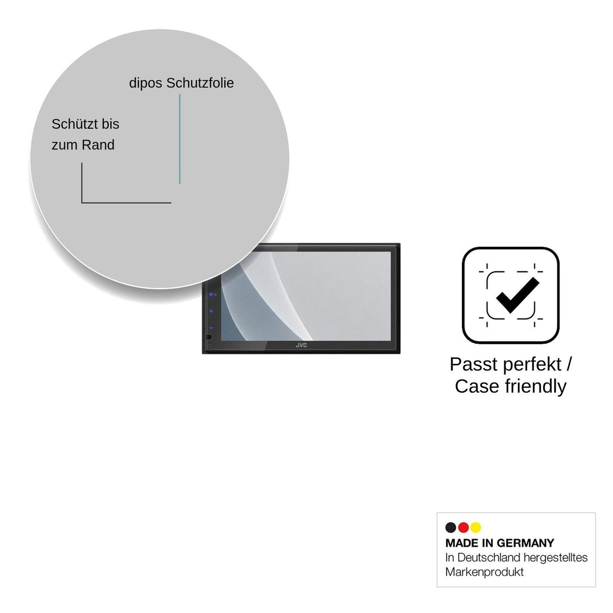 2x Screen Protector for JVC KW-M593BT matte Flexible Glass 9H dipos