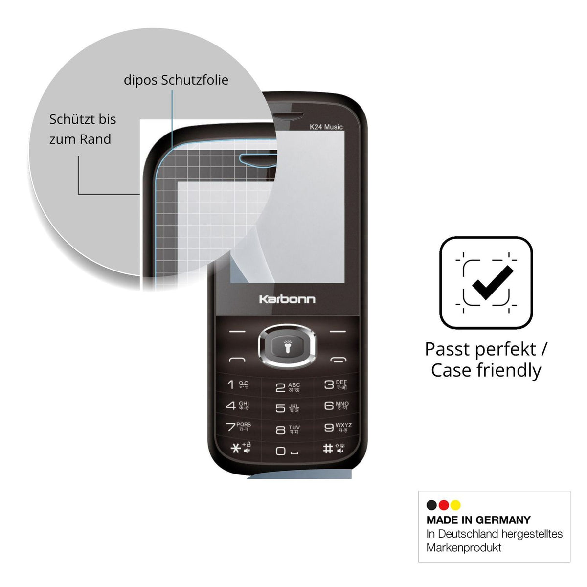 Schutzglasfolie mit optimaler Passform, zur Verwendung mit Hüllen geeignet