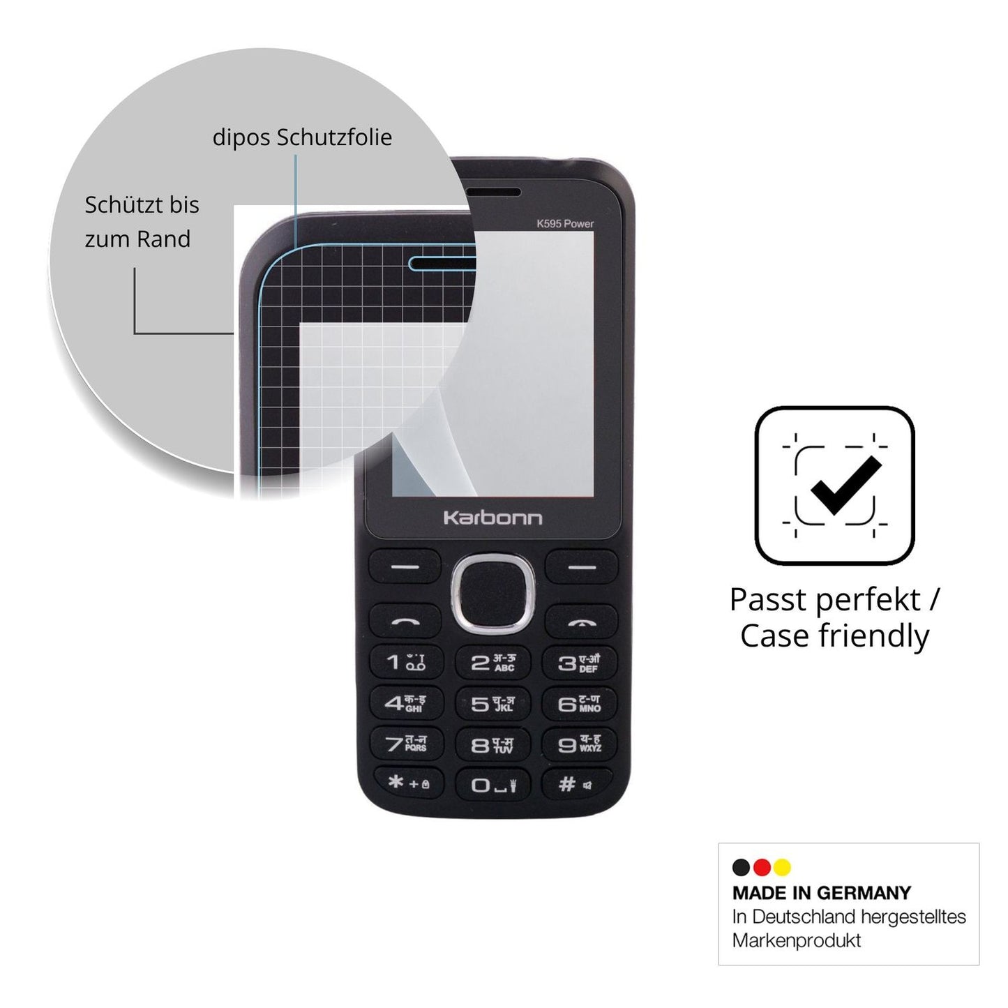 Schutzglasfolie mit optimaler Passform, zur Verwendung mit Hüllen geeignet