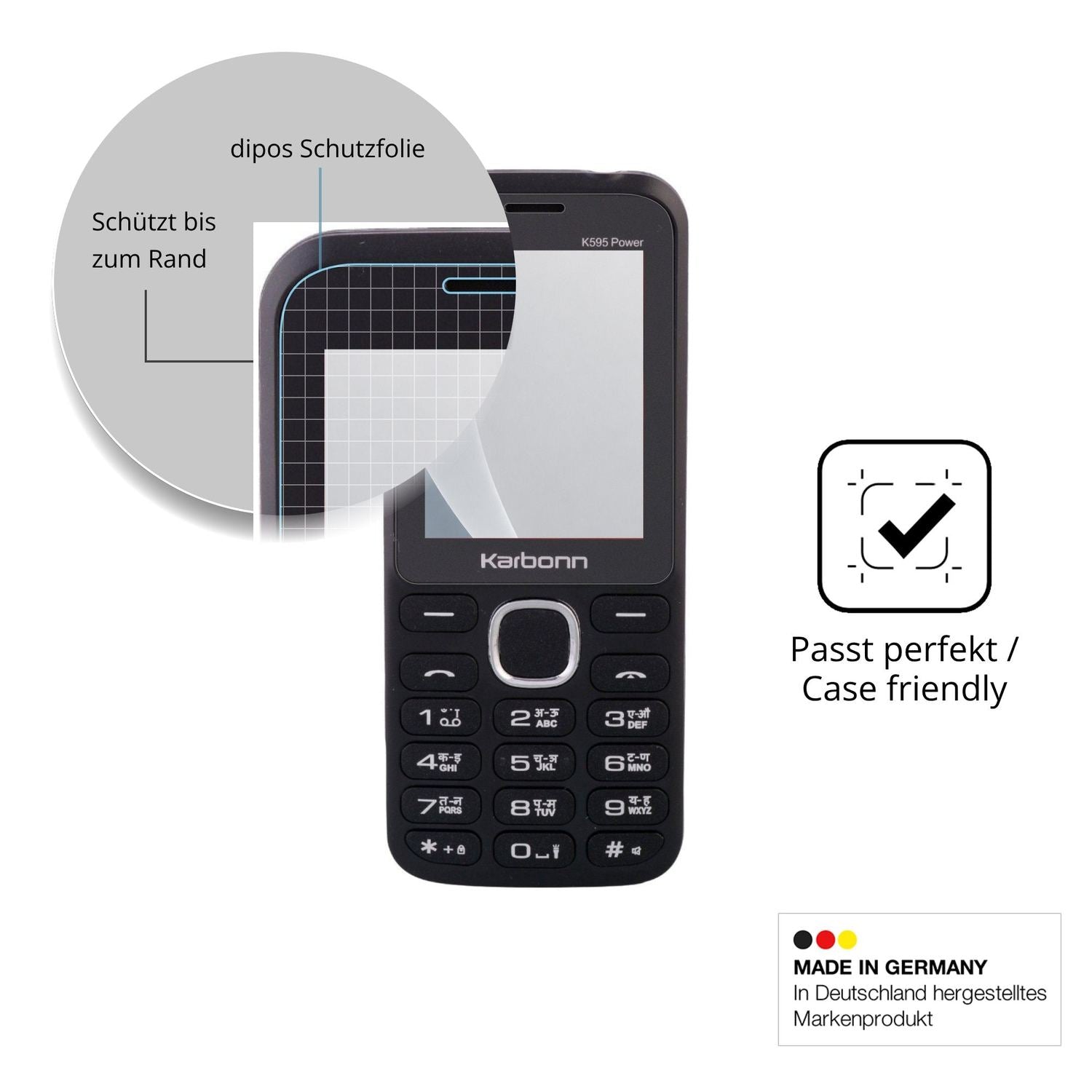 Schutzglasfolie mit optimaler Passform, zur Verwendung mit Hüllen geeignet