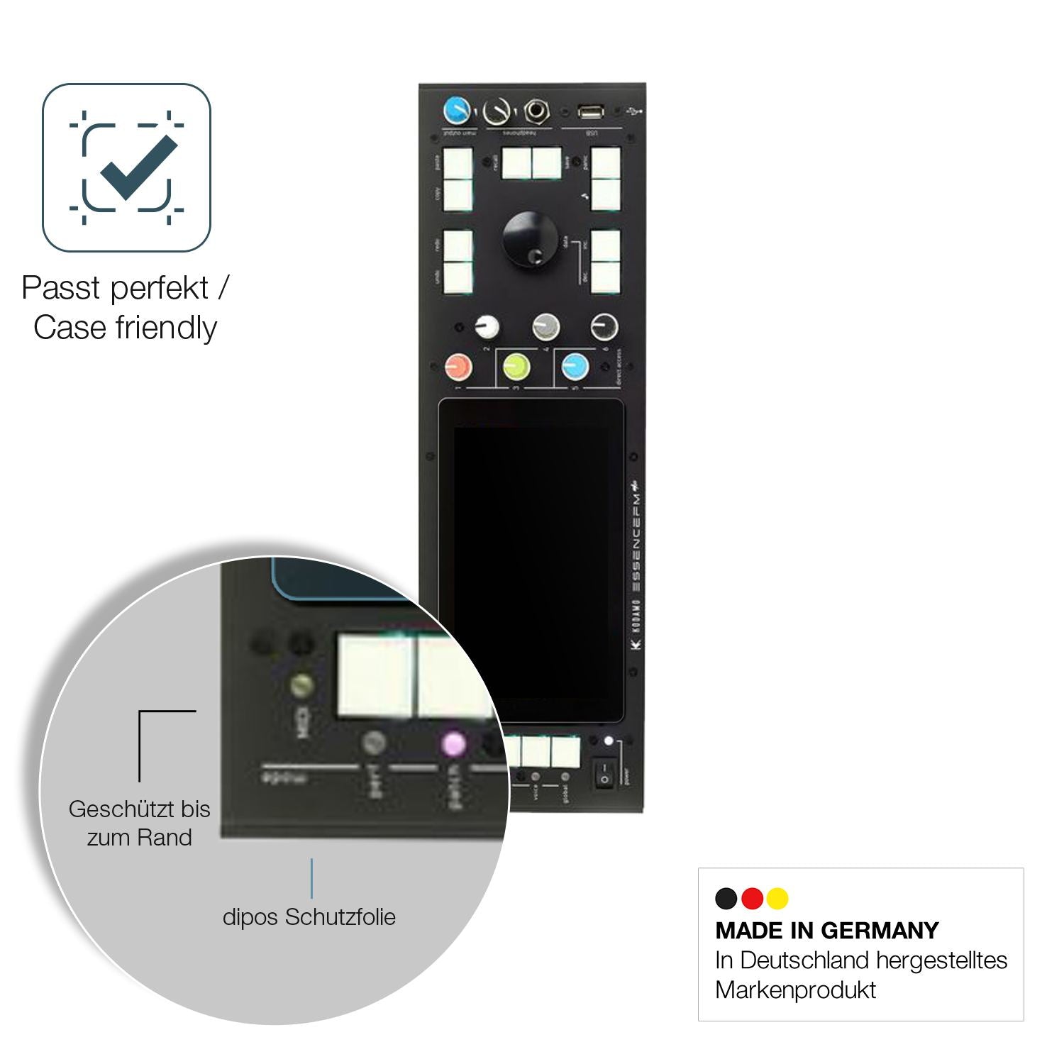 Schutzglasfolie mit optimaler Passform, zur Verwendung mit Hüllen geeignet