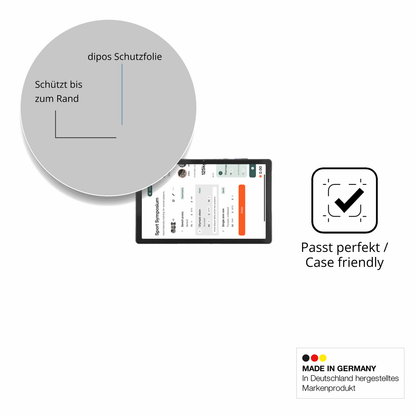 Schutzglasfolie mit optimaler Passform, zur Verwendung mit Hüllen geeignet
