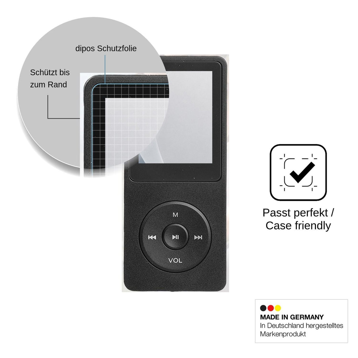 2x Screen Protector for LEVMEK GS-black mp3 matte Flexible Glass 9H dipos