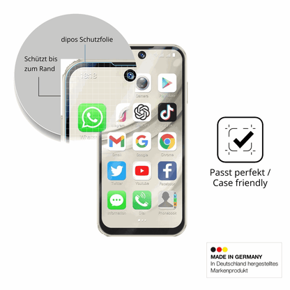 Schutzglasfolie mit optimaler Passform, zur Verwendung mit Hüllen geeignet