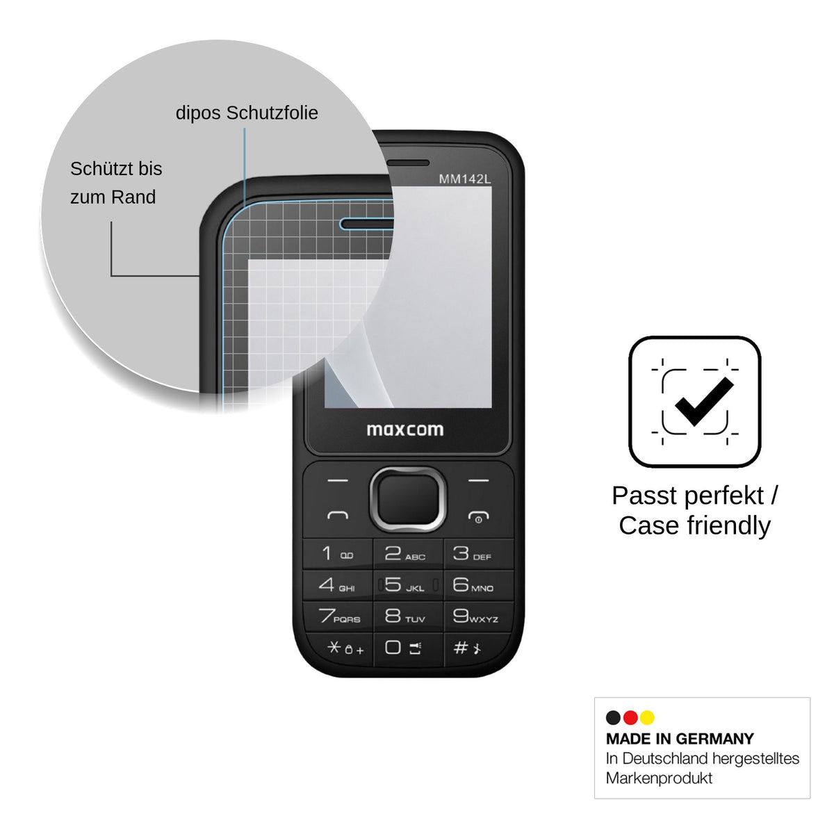 2x Screen Protector for MaxCom MM142L matte Flexible Glass 9H dipos