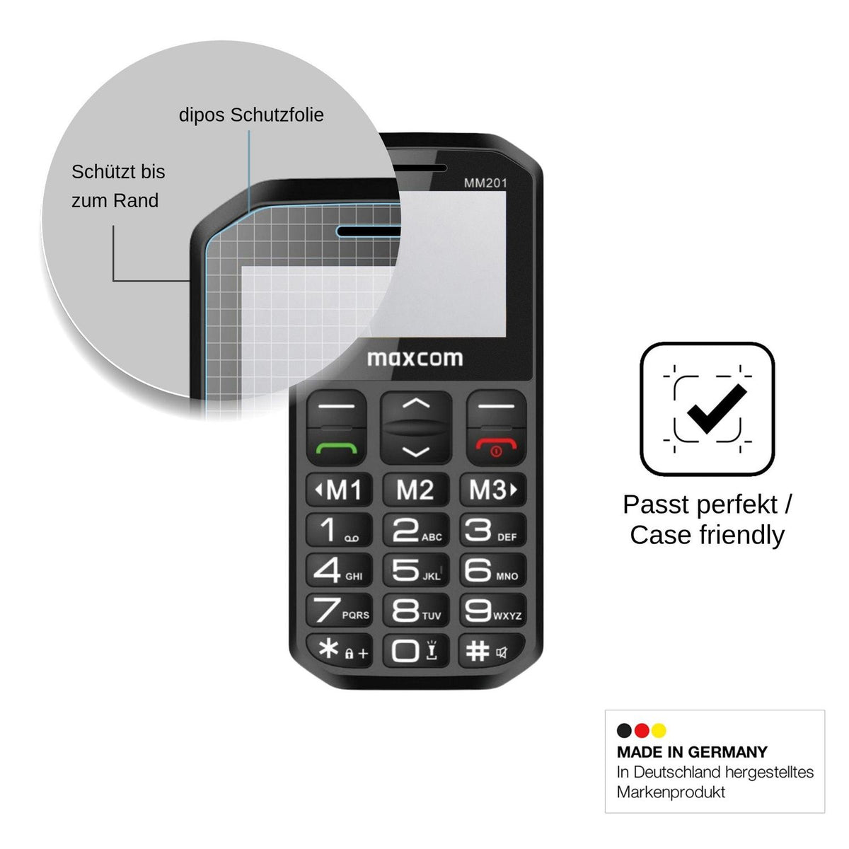 2x Screen Protector for MaxCom MM201 matte Flexible Glass 9H dipos
