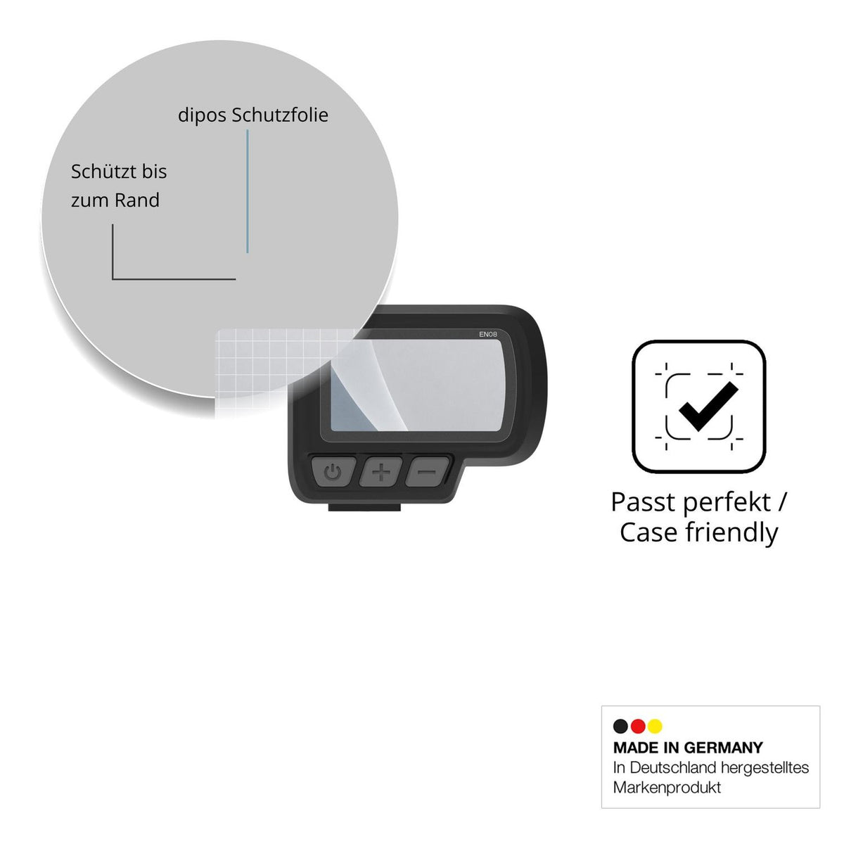 Schutzglasfolie mit optimaler Passform, zur Verwendung mit Hüllen geeignet