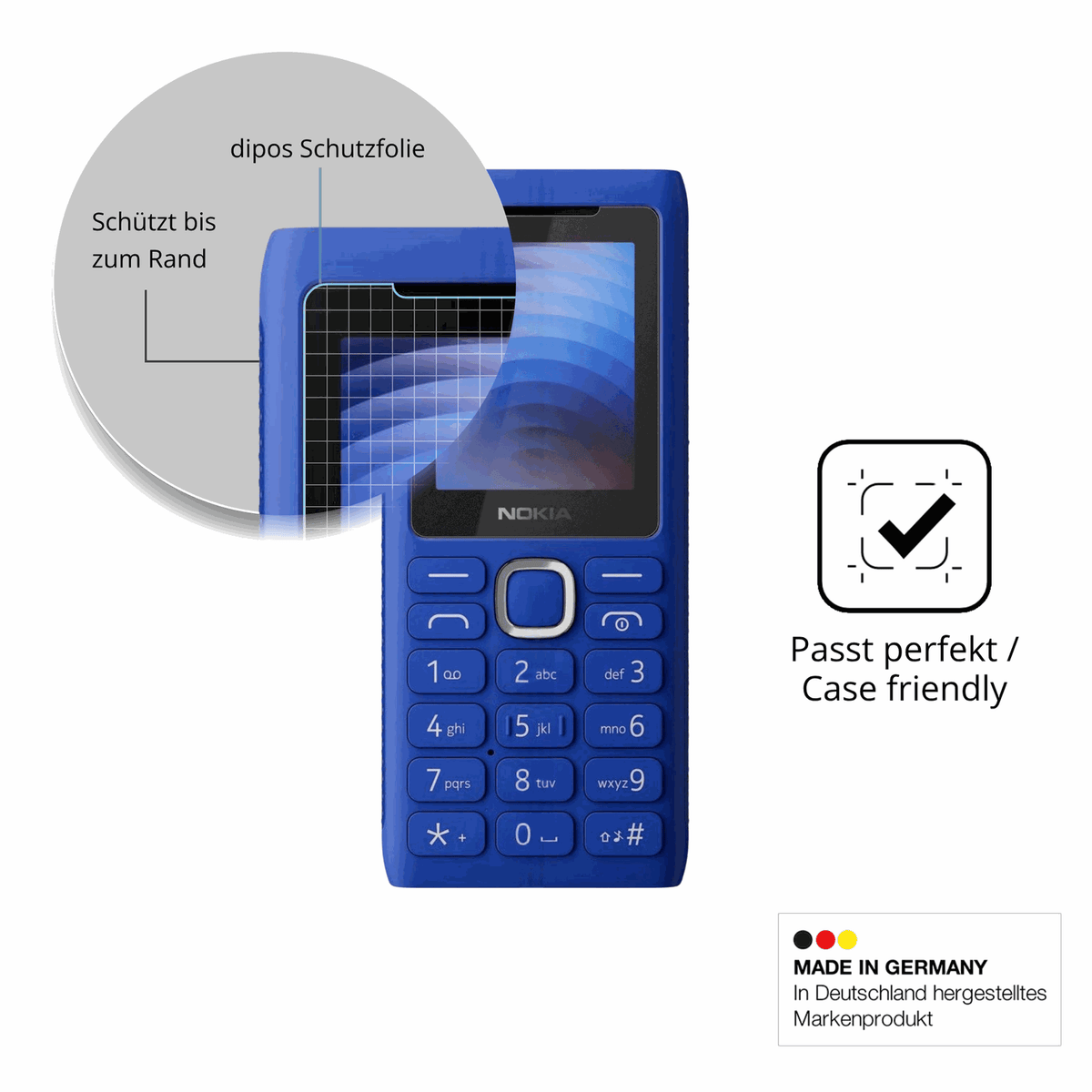 Schutzglasfolie mit optimaler Passform, zur Verwendung mit Hüllen geeignet