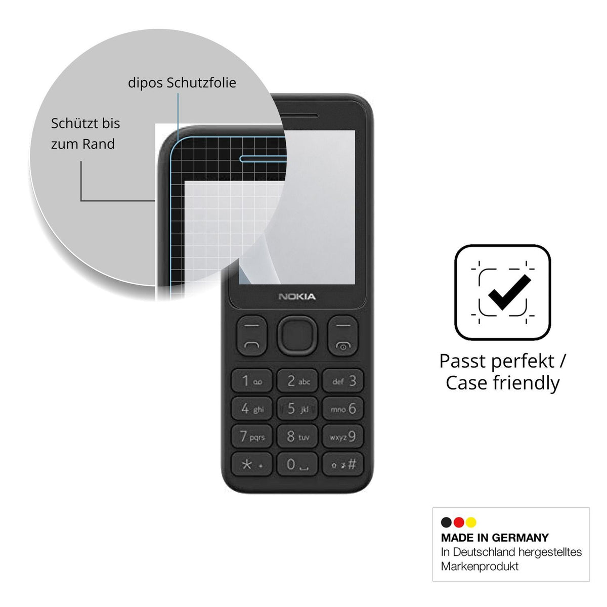 Schutzglasfolie mit optimaler Passform, zur Verwendung mit Hüllen geeignet