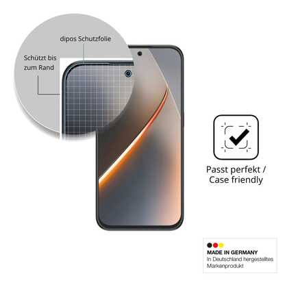 Schutzglasfolie mit optimaler Passform, zur Verwendung mit Hüllen geeignet
