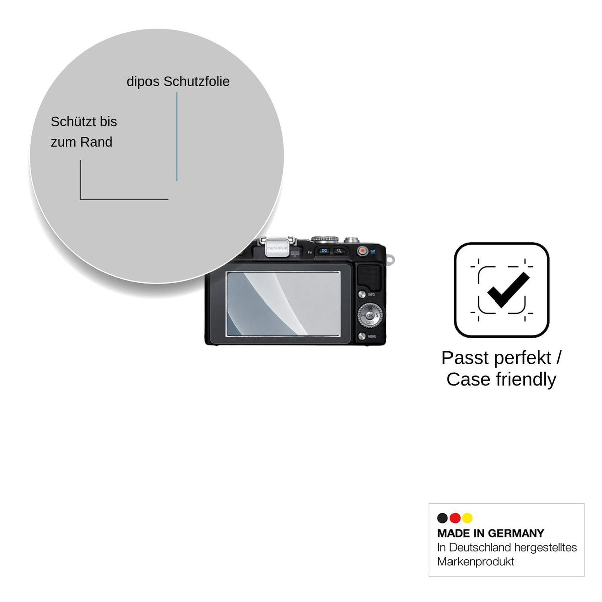 2x Screen Protector for Olympus Pen E-PL3 matte Flexible Glass 9H dipos