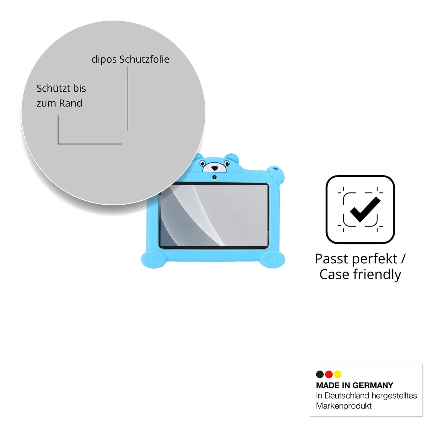 Schutzglasfolie mit optimaler Passform, zur Verwendung mit Hüllen geeignet