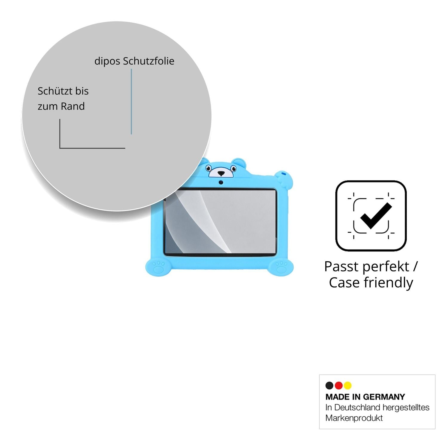 Schutzglasfolie mit optimaler Passform, zur Verwendung mit Hüllen geeignet