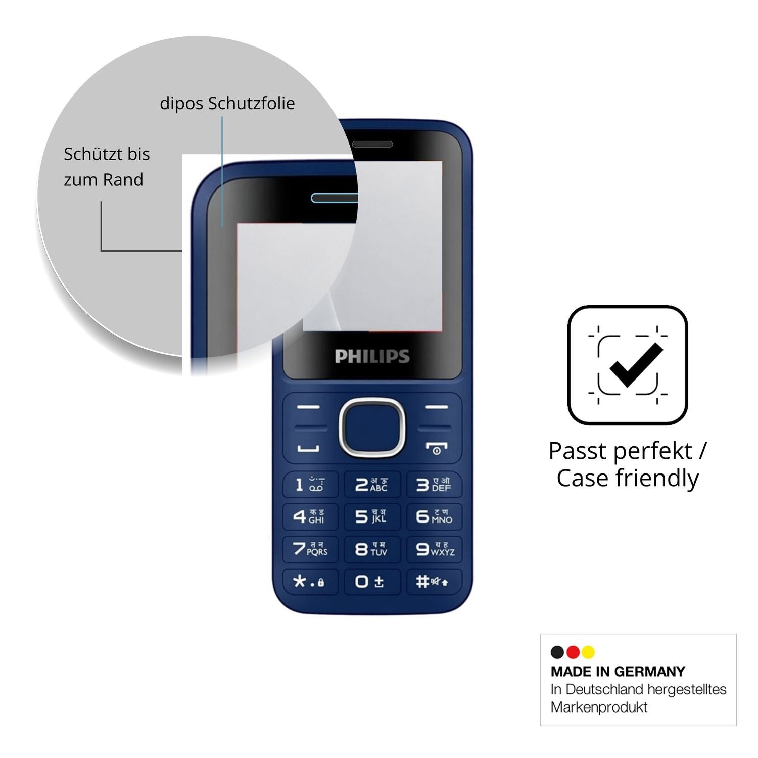 Schutzglasfolie mit optimaler Passform, zur Verwendung mit Hüllen geeignet