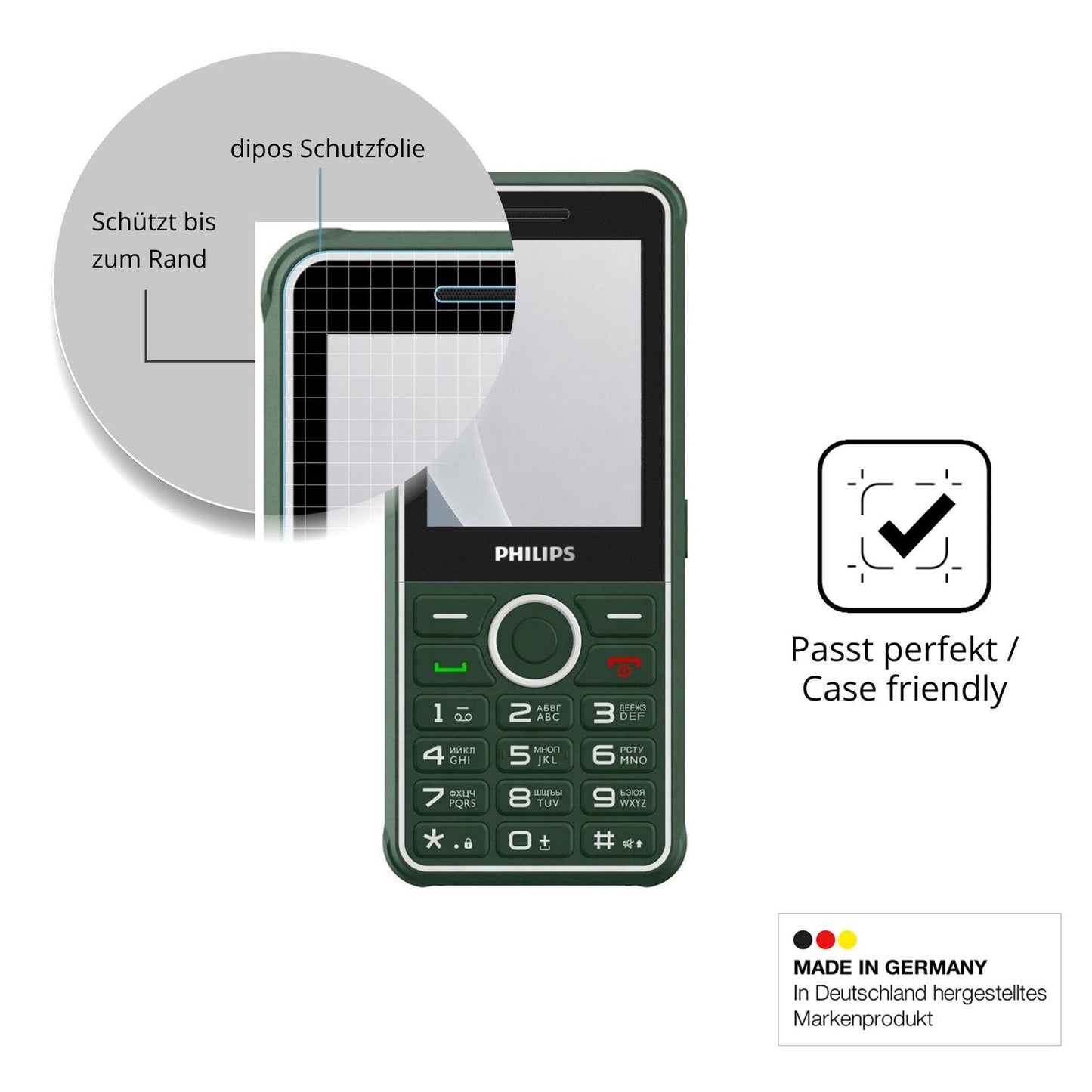 Schutzglasfolie mit optimaler Passform, zur Verwendung mit Hüllen geeignet