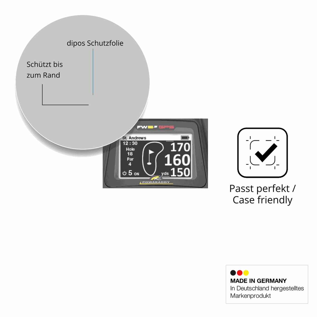 Schutzglasfolie mit optimaler Passform, zur Verwendung mit Hüllen geeignet