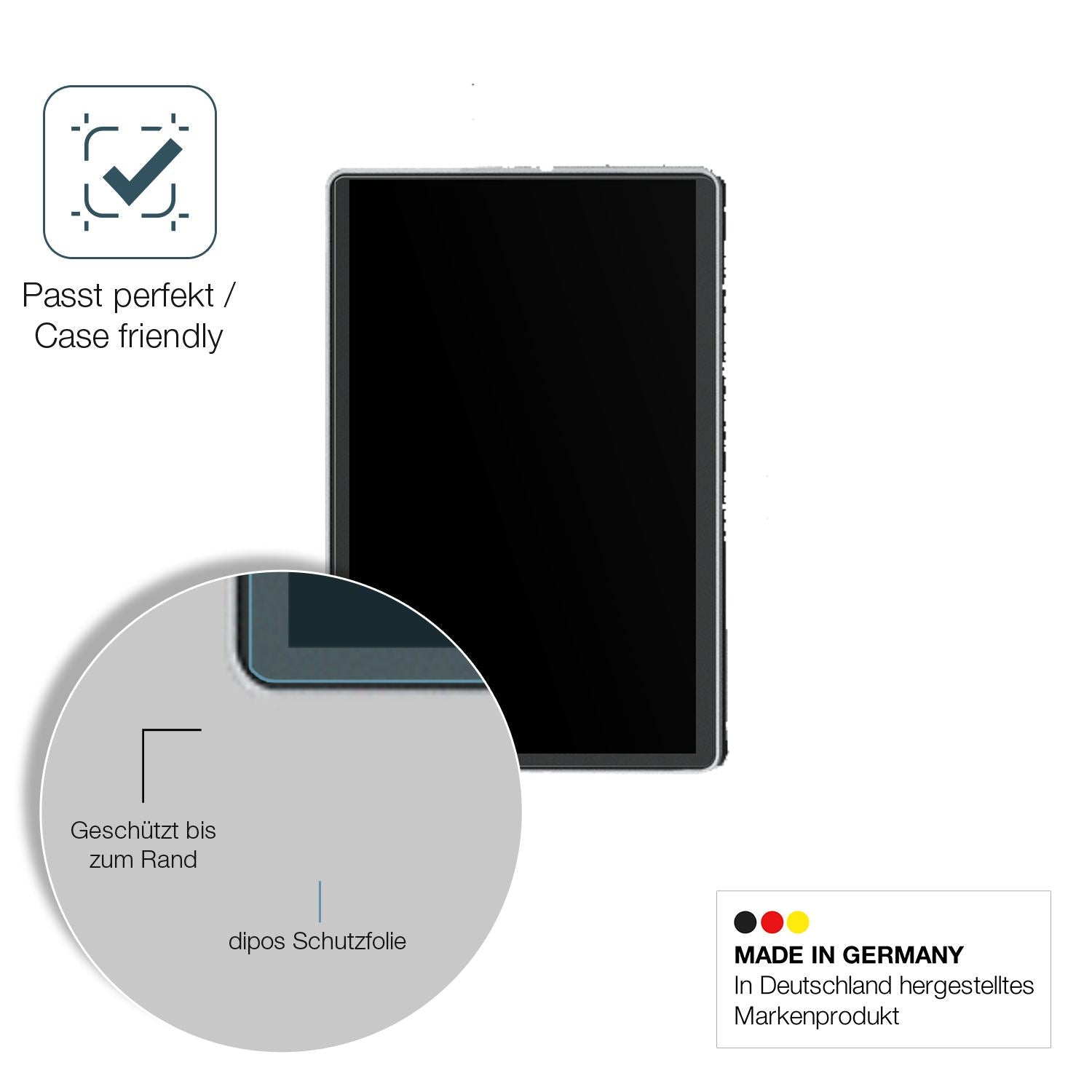 Schutzglasfolie mit optimaler Passform, zur Verwendung mit Hüllen geeignet