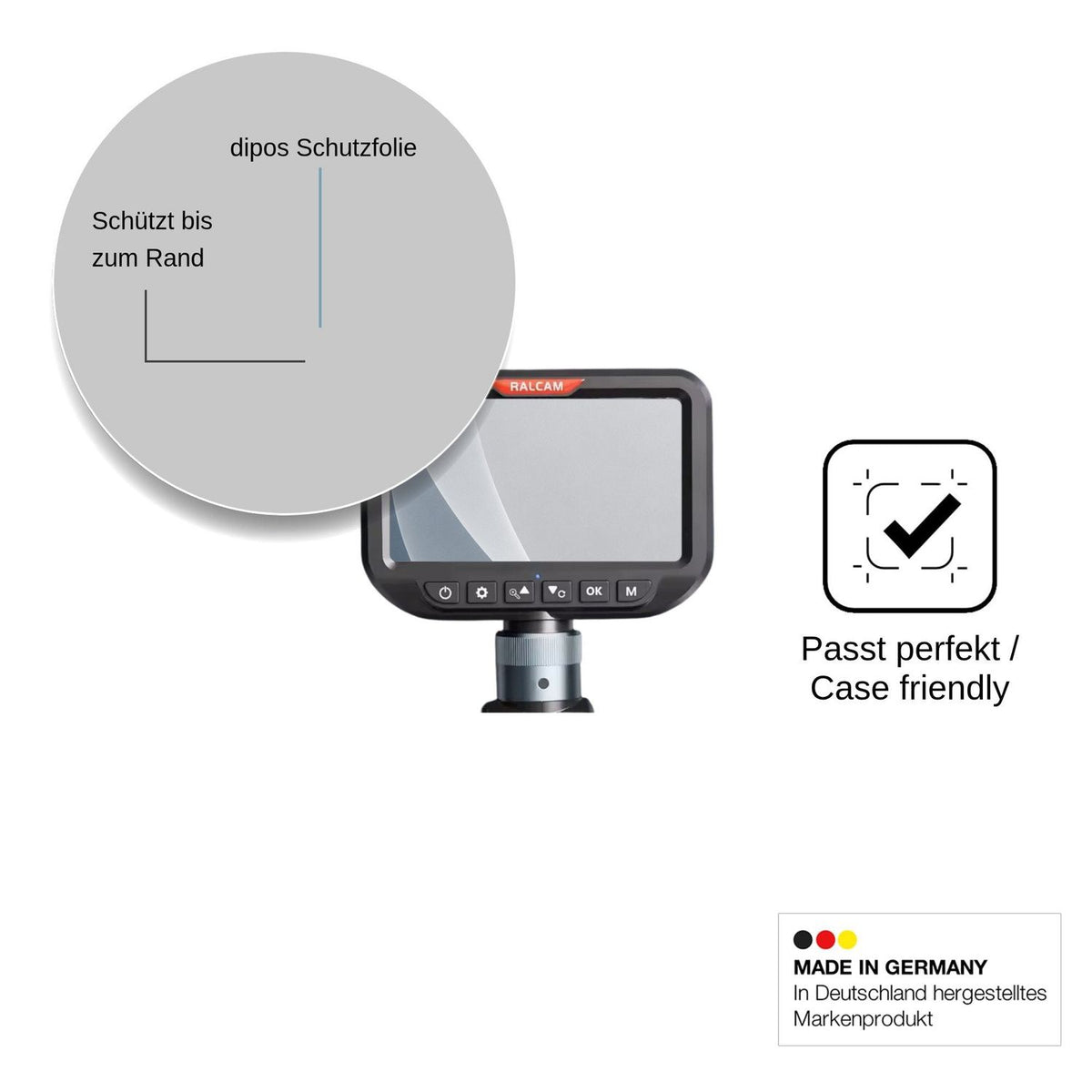 2x Screen Protector for Ralcam Endoscope Camera 5 matte Flexible Glass 9H dipos