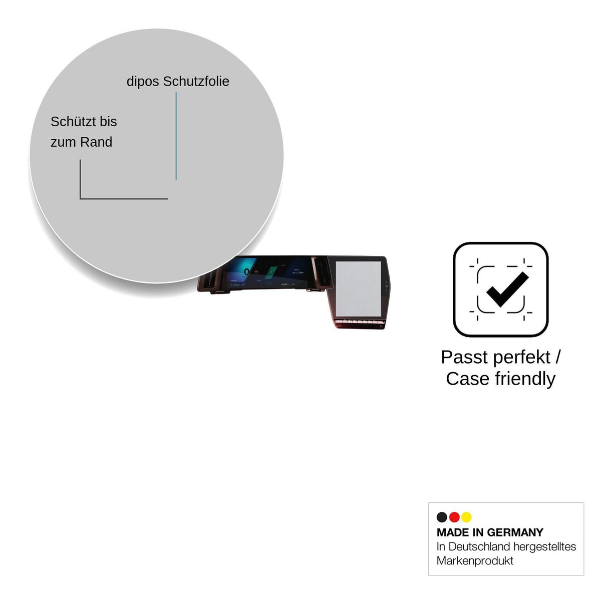 2x Screen Protector for Renault Espace openR Link 12 matte Flexible Glass 9H dipos