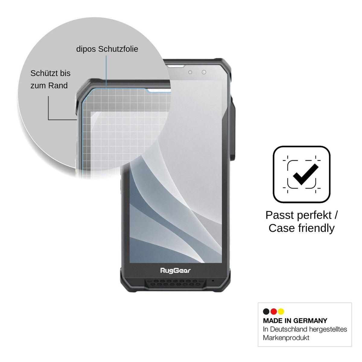 2x Screen Protector for RugGear RG880i matte Flexible Glass 9H dipos