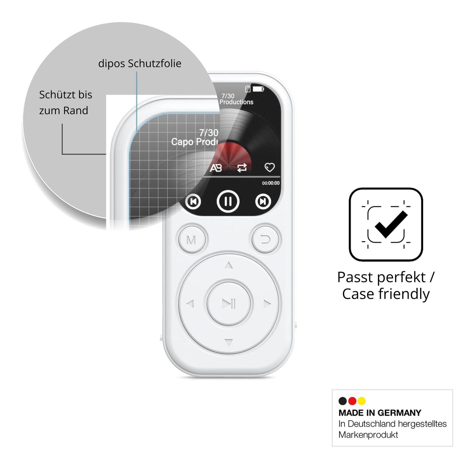 Schutzglasfolie mit optimaler Passform, zur Verwendung mit Hüllen geeignet
