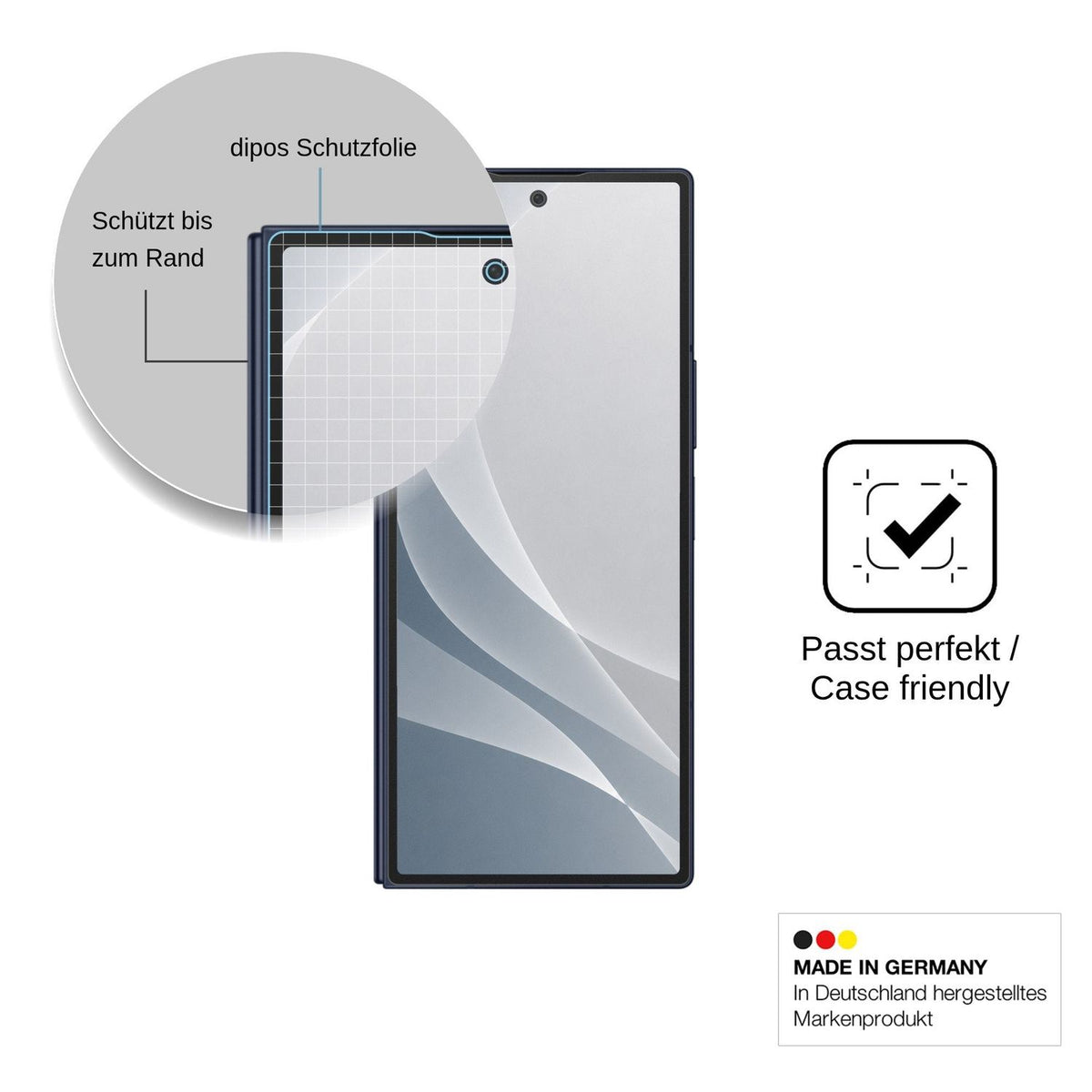 2x Screen Protector for Samsung Galaxy Z Fold6 Outside matte Flexible Glass 9H dipos